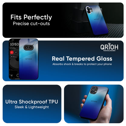 Blue Rhombus Pattern Glass Case for Nothing Phone 3a Pro