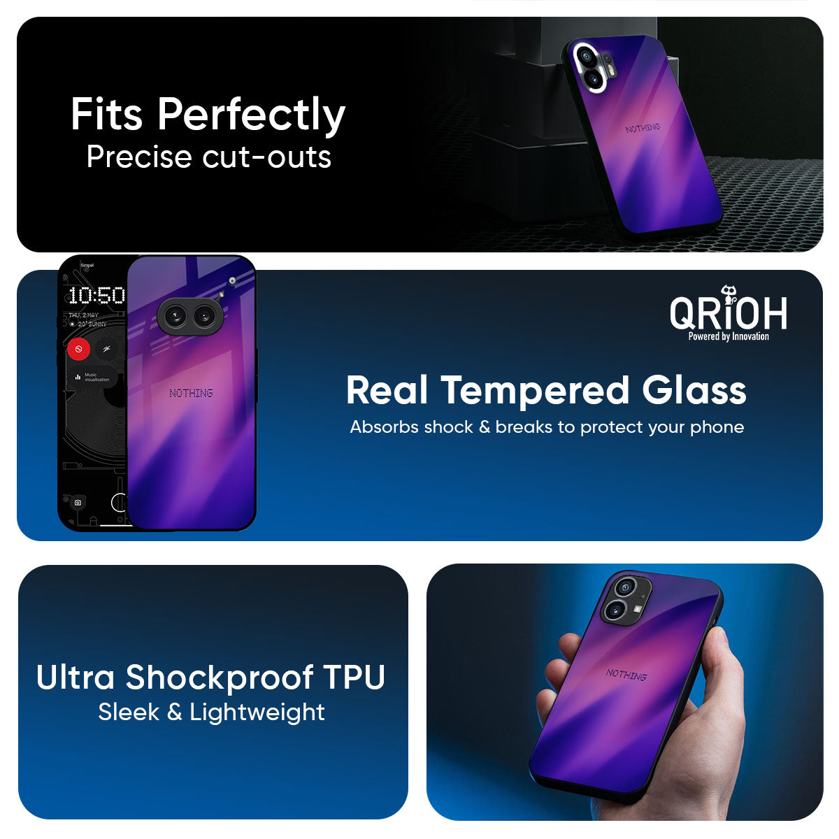 Pink Thunder Glass Case for Nothing Phone 3a