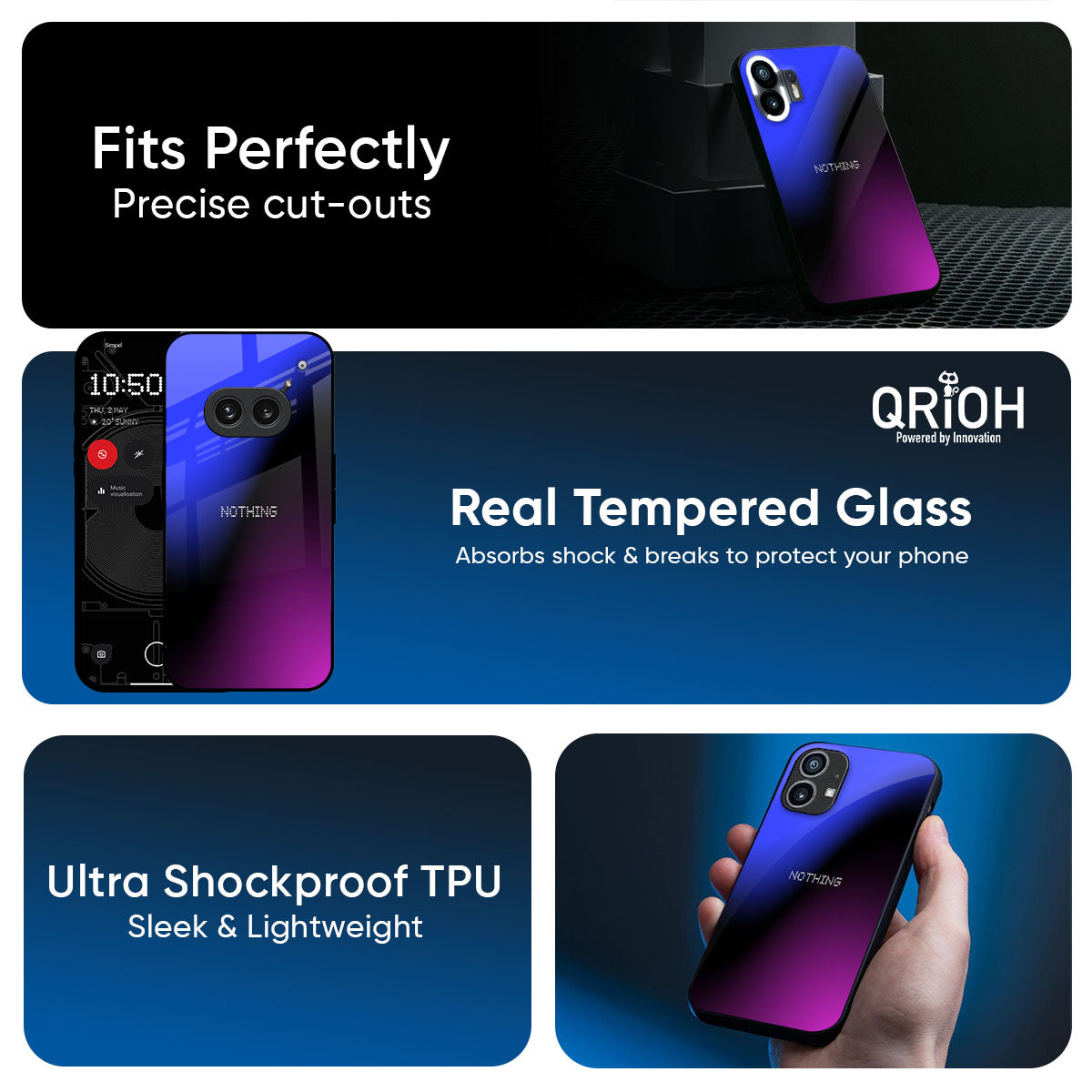 Viola Gradient Glass Case for Nothing Phone 3a Pro