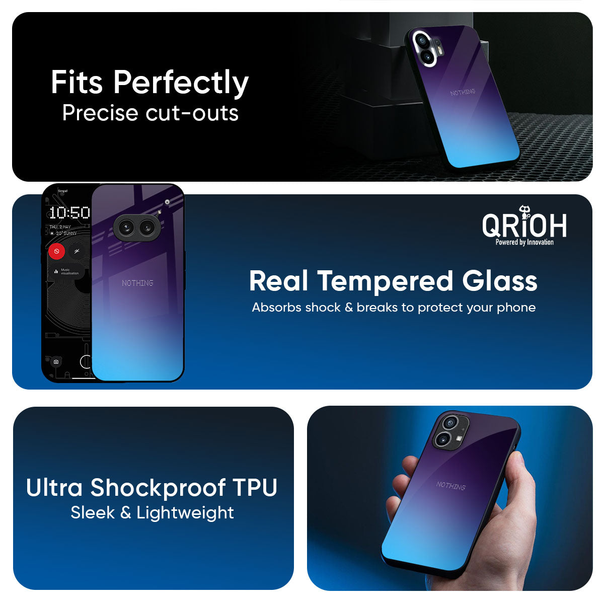 Dark Ocean Glass Case for Nothing Phone 3a