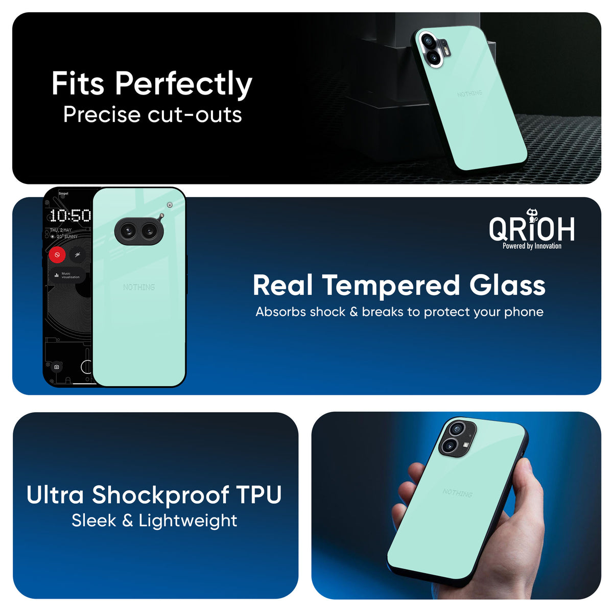 Teal Glass Case for Nothing Phone 3a Pro