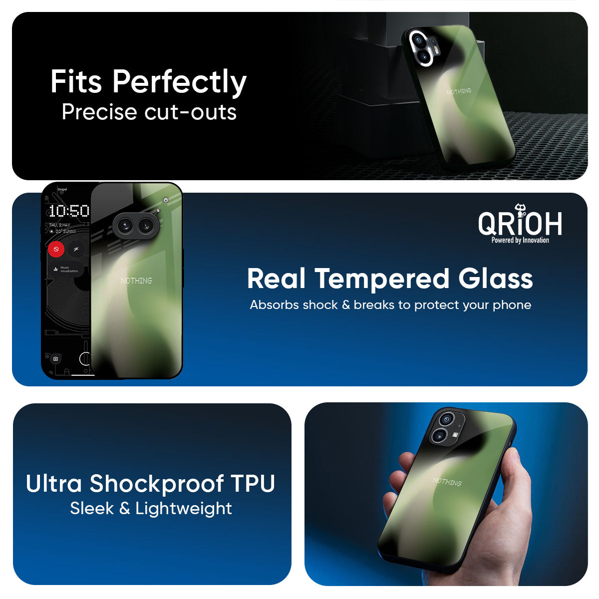 Green Tornado Glass Case for Nothing Phone 3a Pro