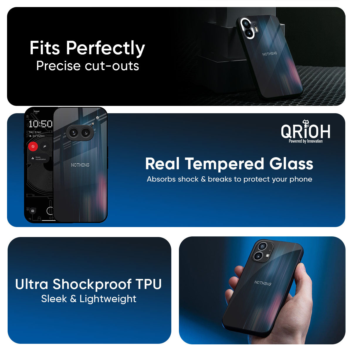 Dark Aesthetic Glass Case for Nothing Phone 4a 5G