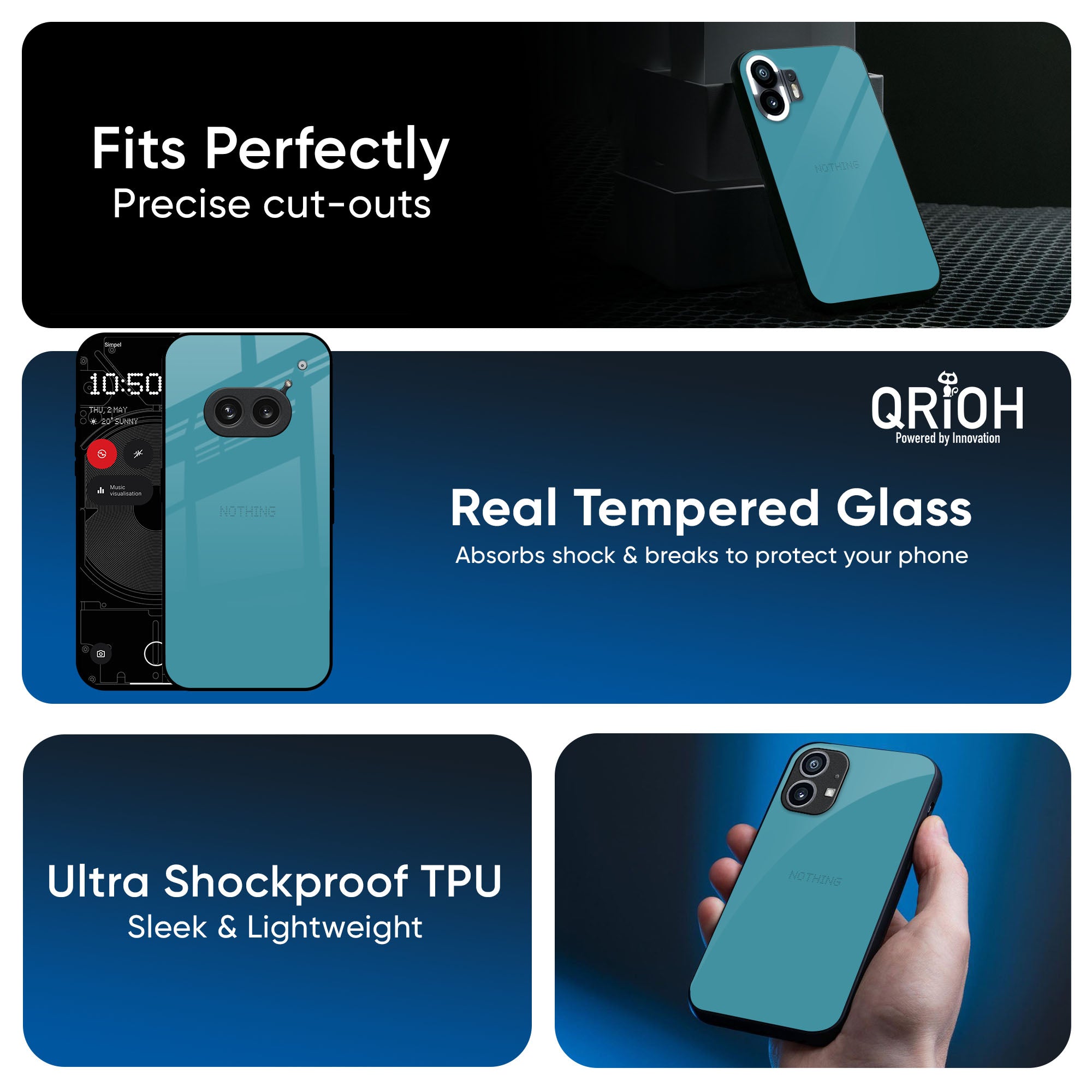 Oceanic Turquiose Glass Case for Nothing Phone 3a