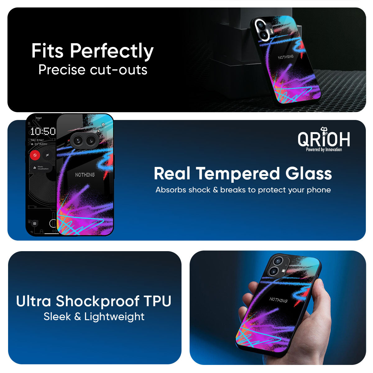 Brushy Color Glass Case for Nothing CMF Phone 2 Pro
