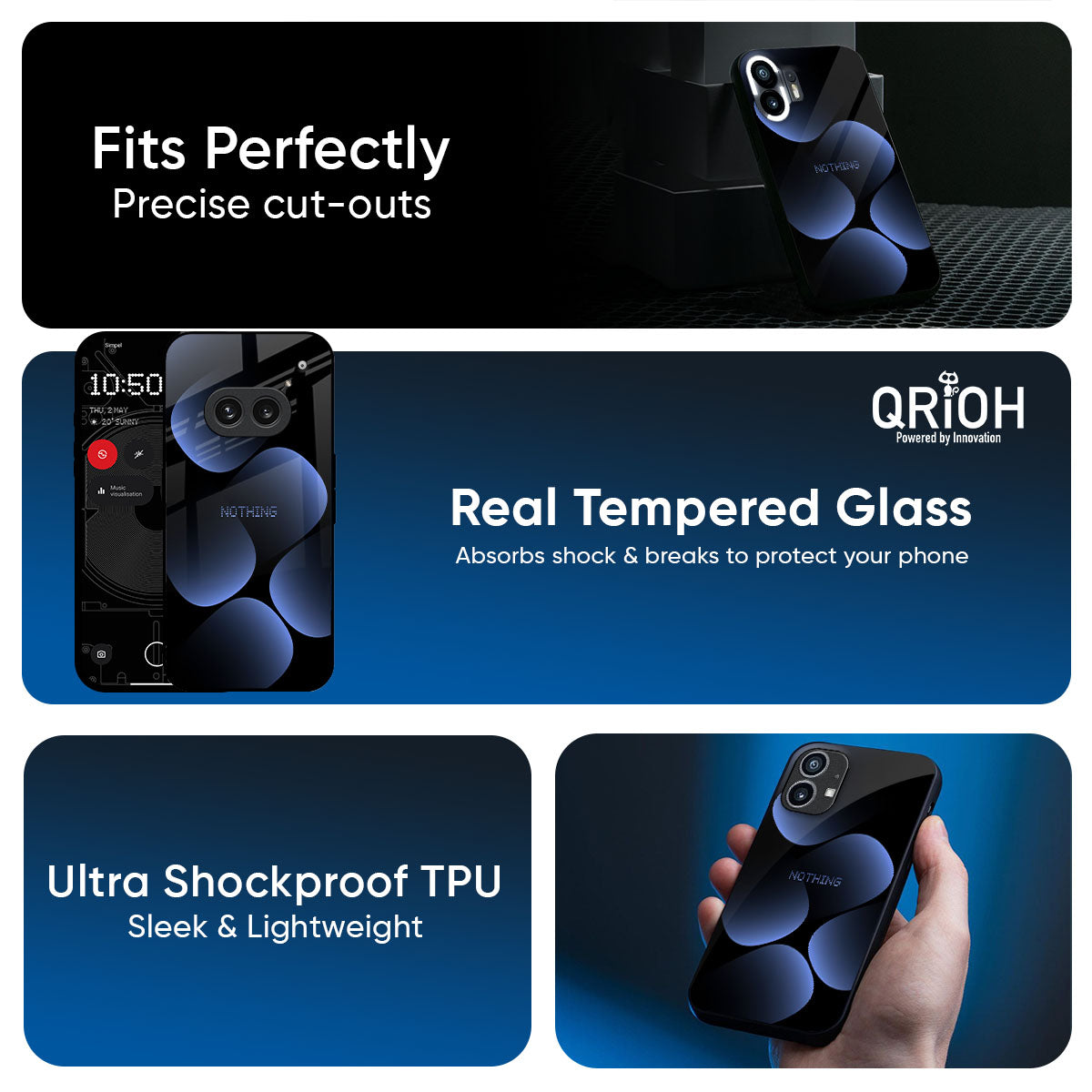 Five Blue Spots Glass Case for Nothing CMF Phone 2 Pro