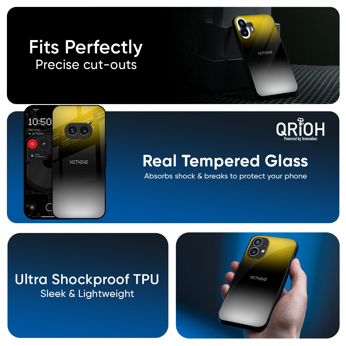 Yellow Shadow Glass Case for Nothing Phone 3a