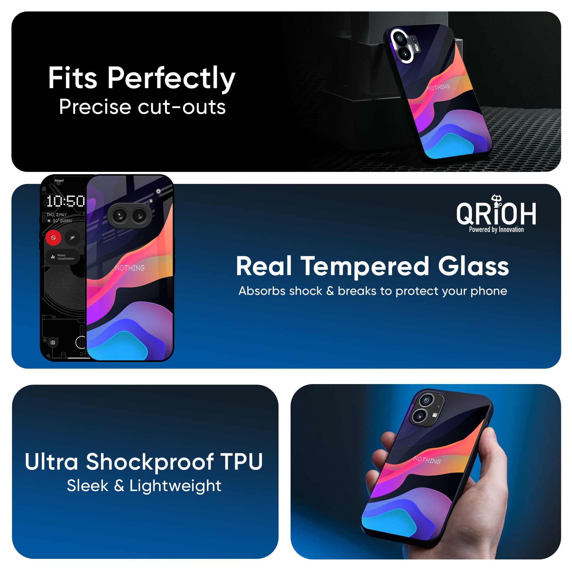 Colorful Fluid Glass Case for Nothing Phone 3a