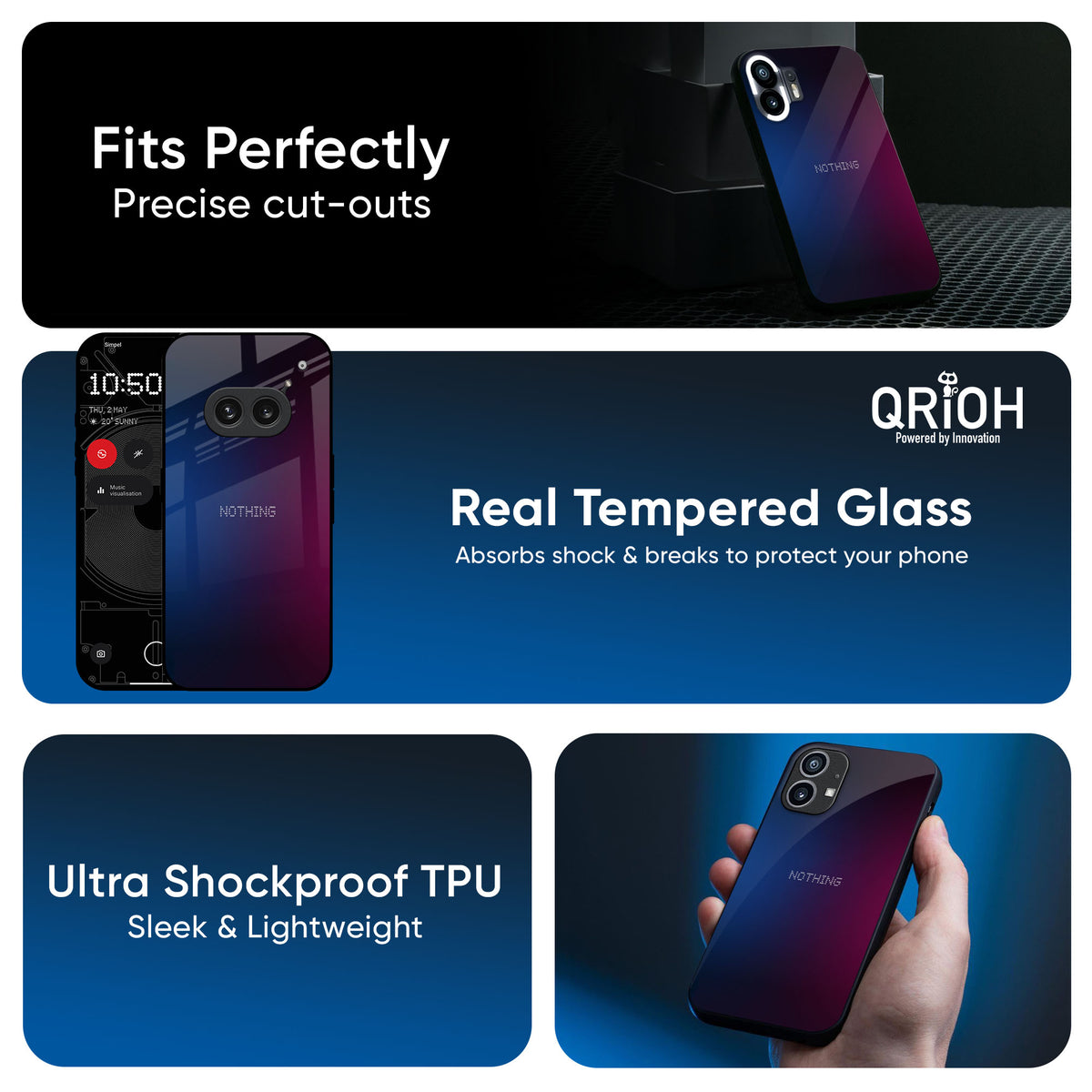 Mix Gradient Shade Glass Case For Nothing Phone 3a