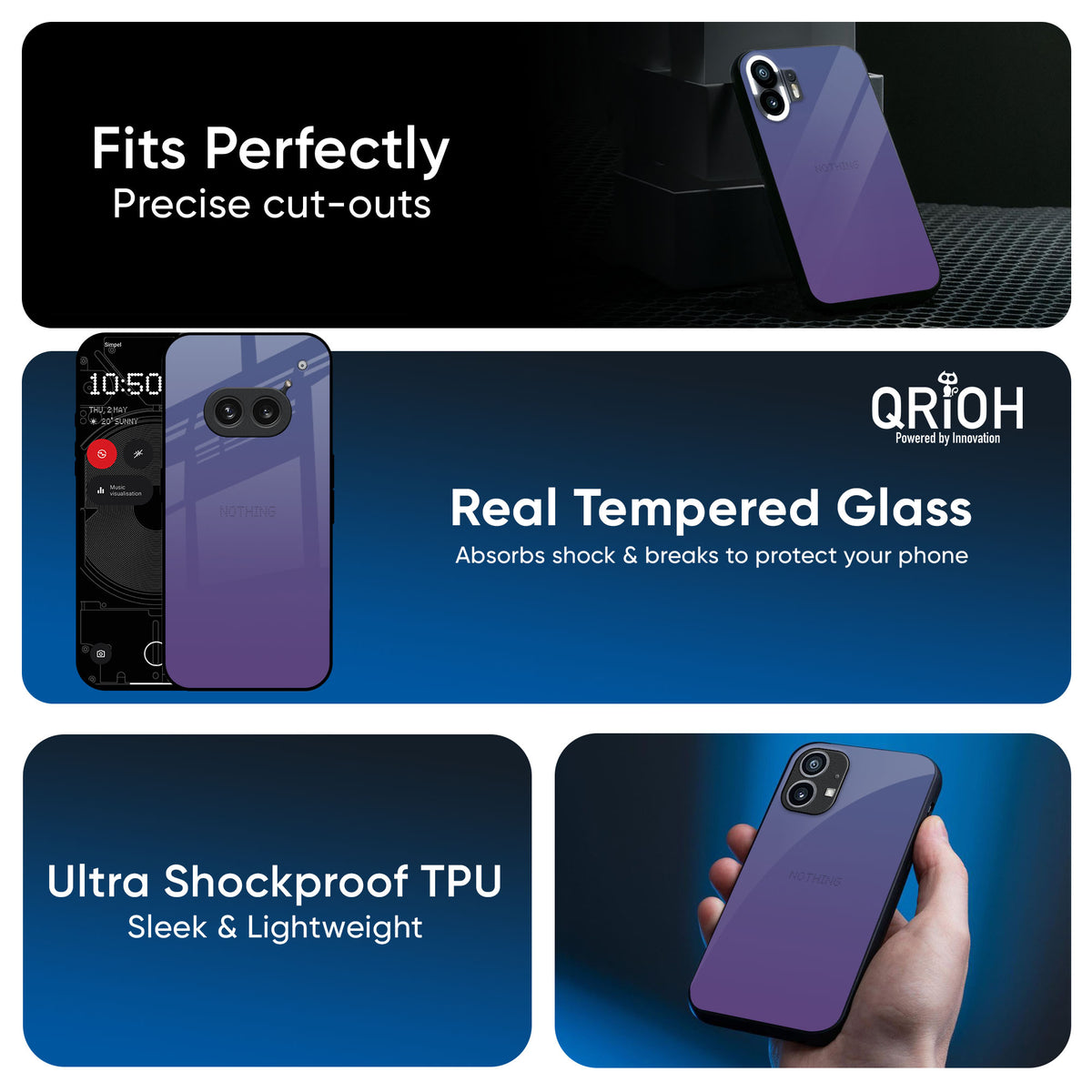Indigo Pastel Glass Case For Nothing Phone 3a