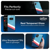Pink & White Stripes Glass Case For Nothing Phone 3a Pro