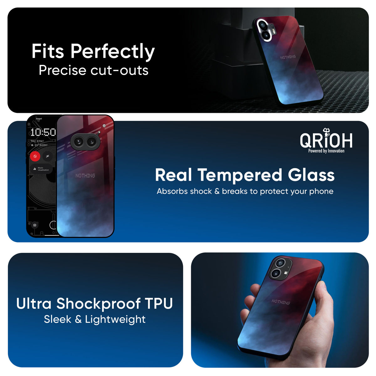 Smokey Watercolor Glass Case for Nothing Phone 3a