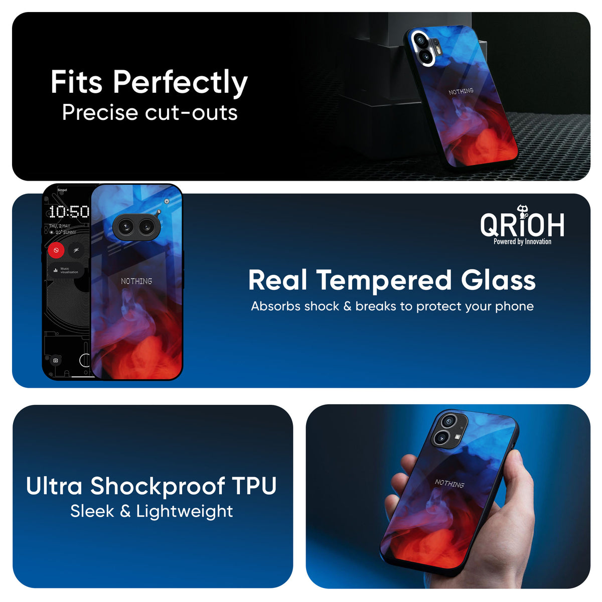 Dim Smoke Glass Case for Nothing CMF Phone 2 Pro