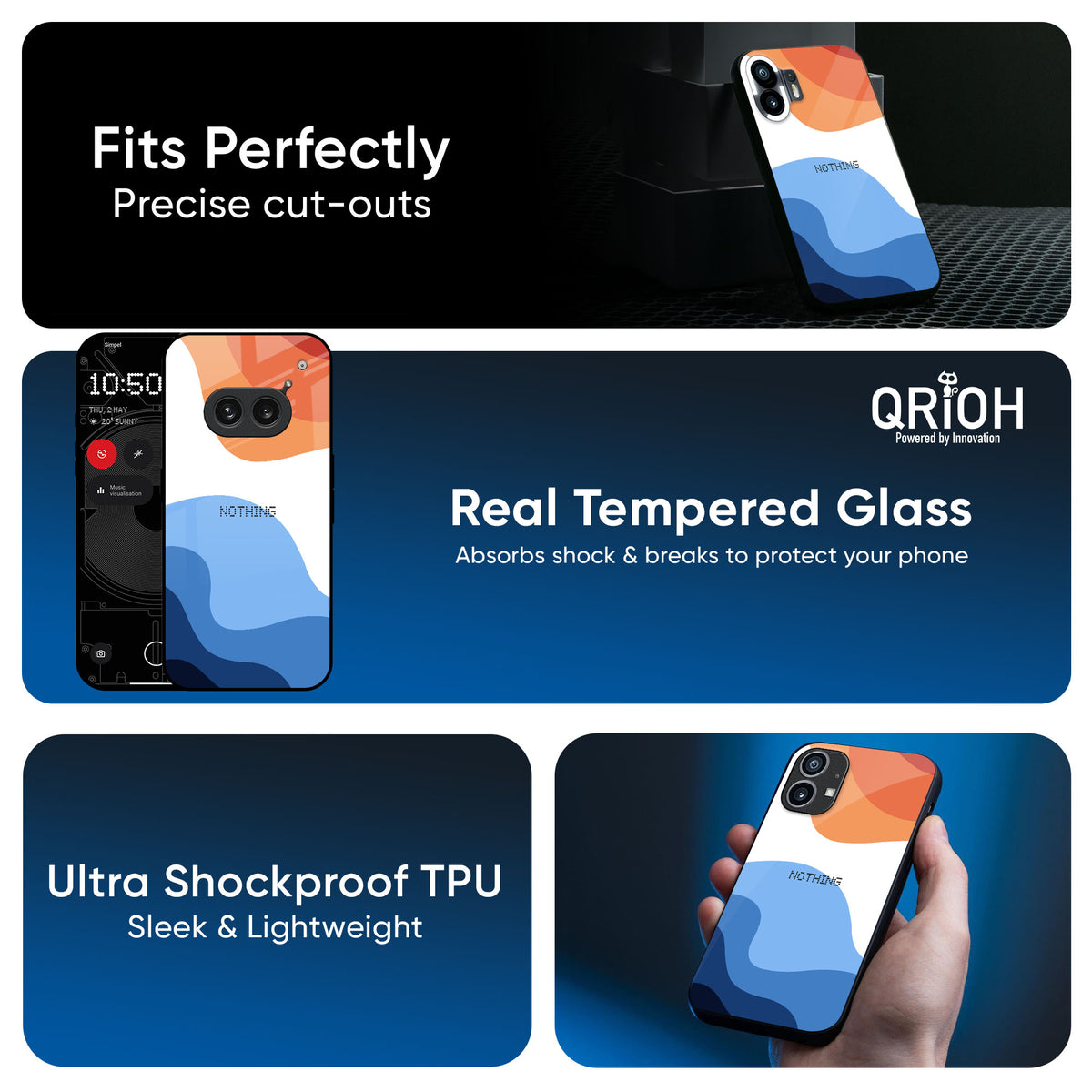 Wavy Color Pattern Glass Case for Nothing CMF Phone 2 Pro