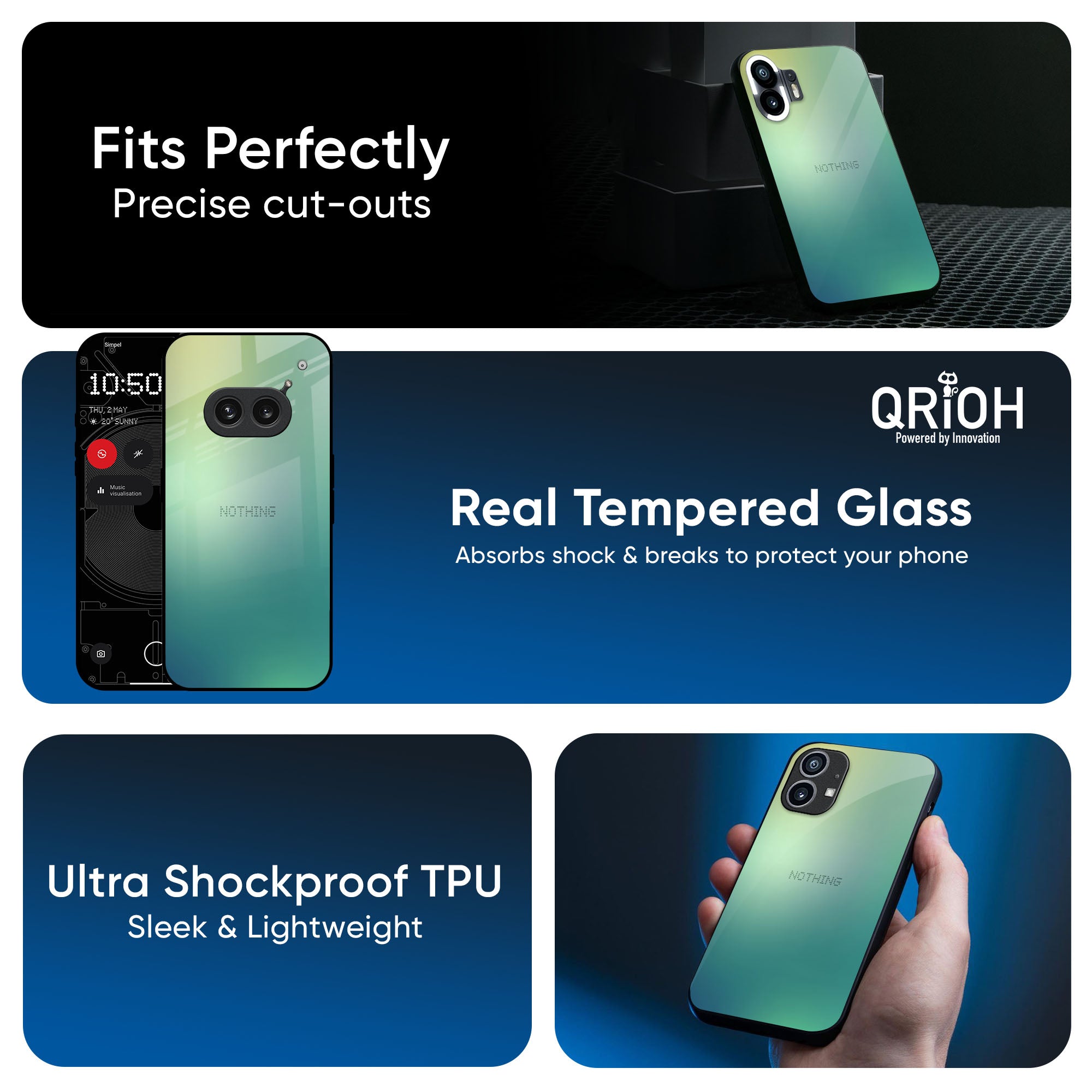 Dusty Green Glass Case for Nothing Phone 3a Pro