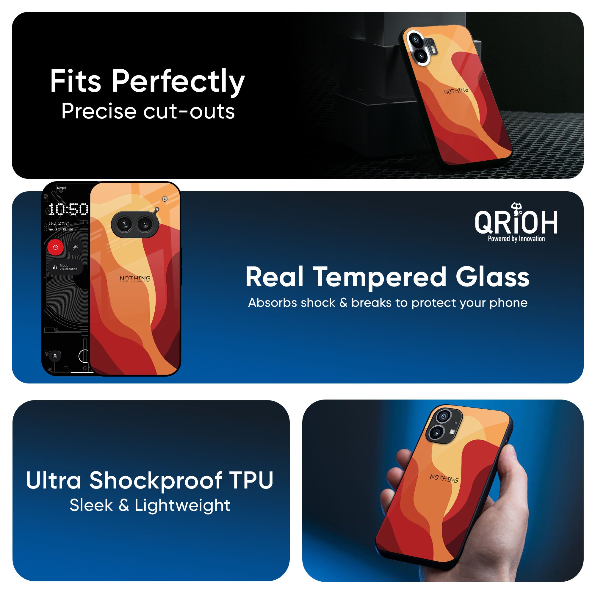 Magma Color Pattern Glass Case for Nothing Phone 3a