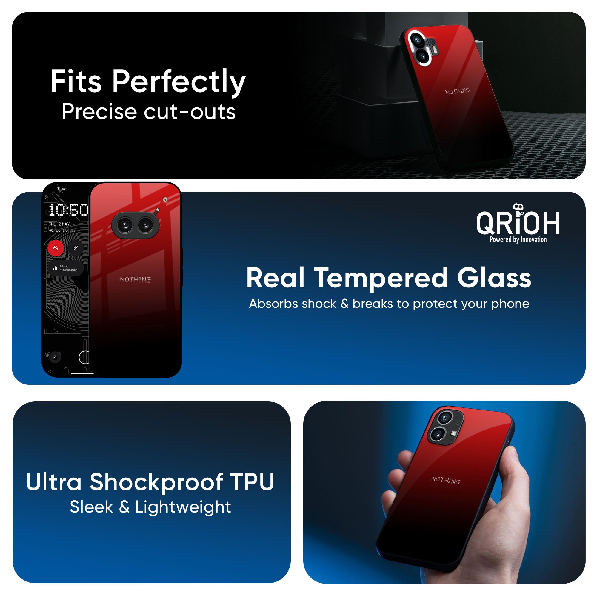 Maroon Faded Glass Case for Nothing Phone 3a Pro