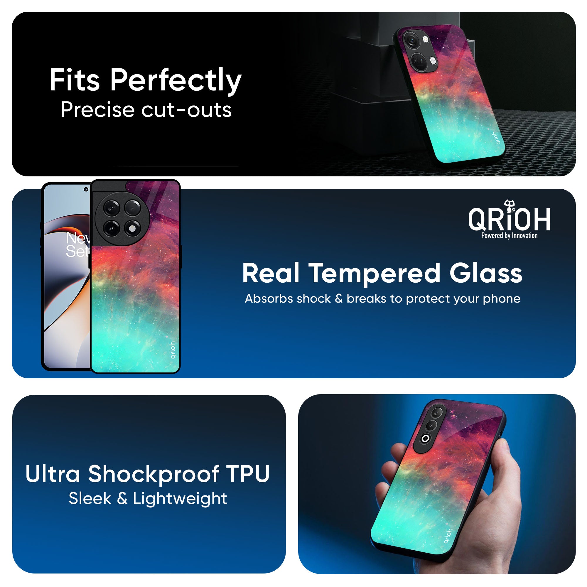 Colorful Aura Glass Case for OnePlus 13s 5G