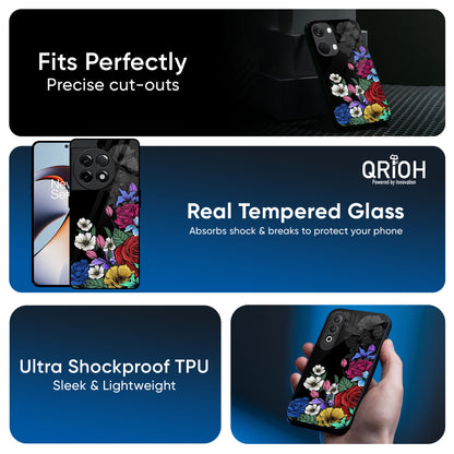 Rose Flower Bunch Art Glass Case for OnePlus 13R 5G