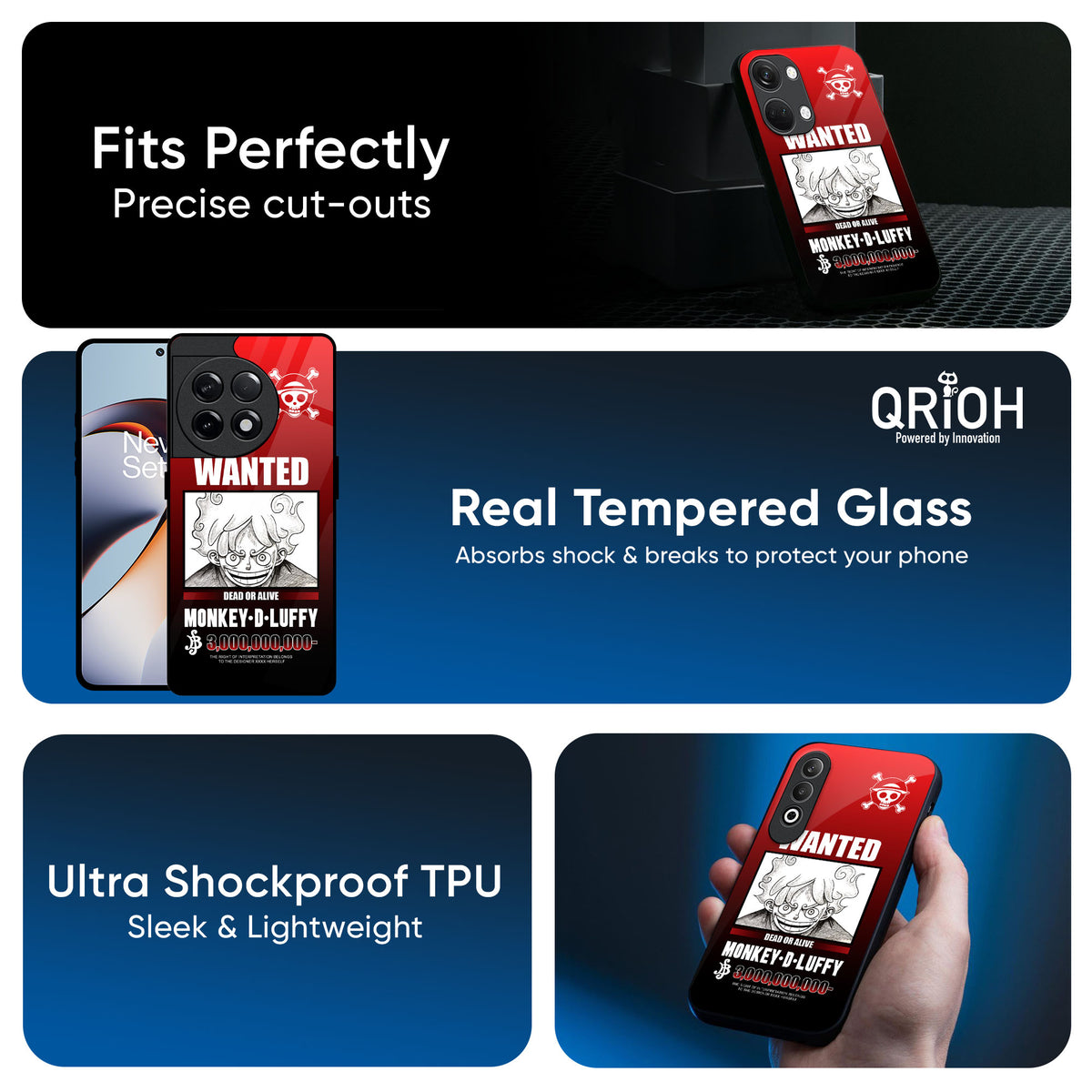 Luffy Wanted Glass Case for OnePlus 15 5G