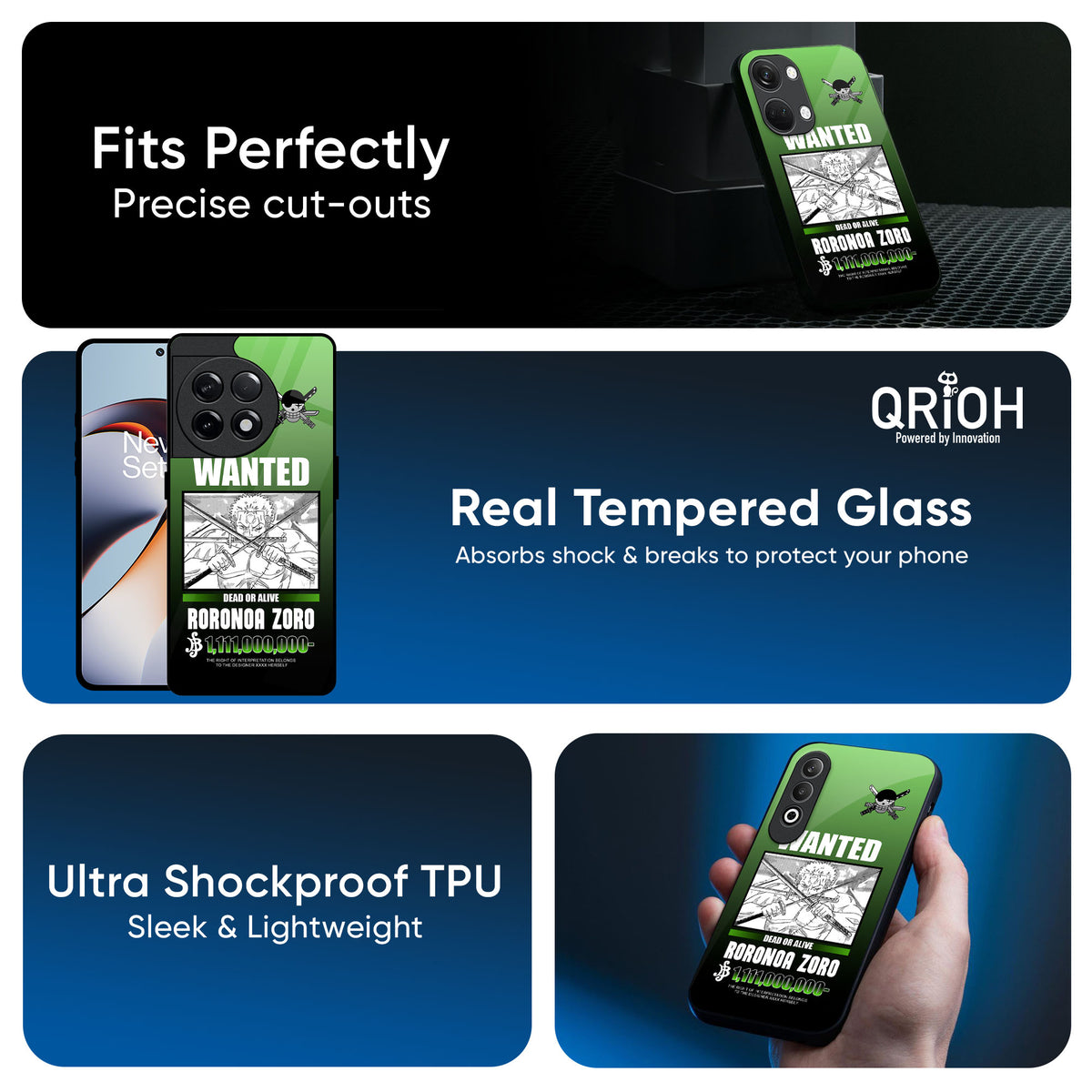Zoro Wanted Glass Case for OnePlus 13s 5G
