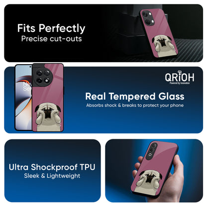 Funny Pug Face Glass Case For OnePlus 13R 5G