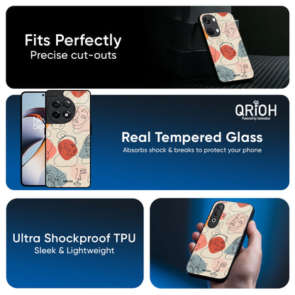 Abstract Faces Glass Case for OnePlus 15R 5G