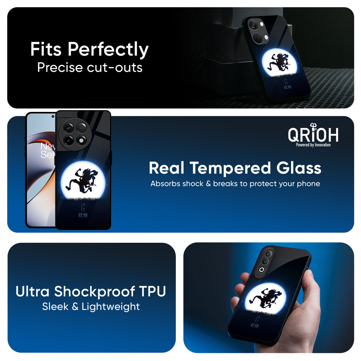 Luffy Nika Glass Case for OnePlus 13R 5G