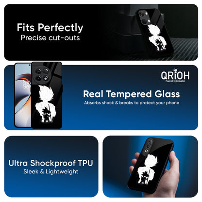 Monochrome Goku Glass Case for OnePlus 13R 5G