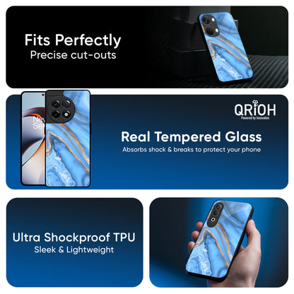 Vibrant Blue Marble Glass Case for OnePlus Nord 6