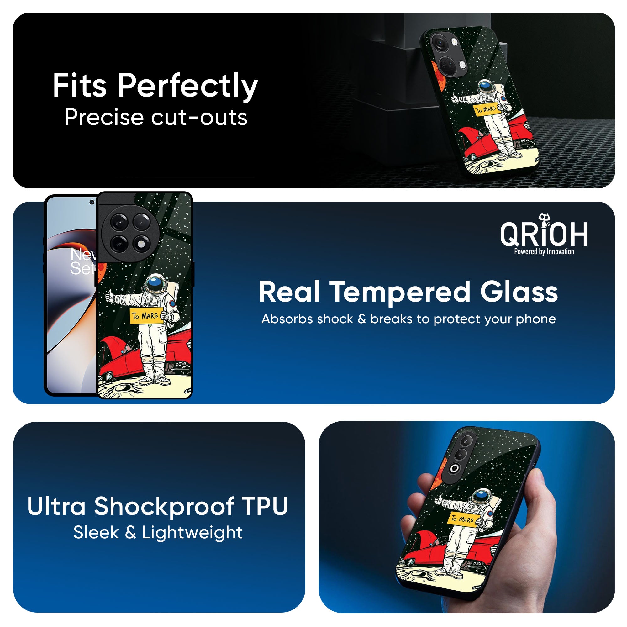 Astronaut on Mars Glass Case for OnePlus 13T 5G