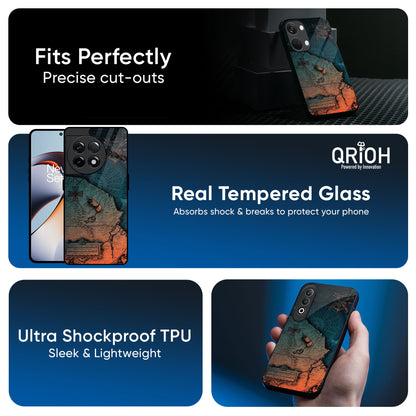 Geographical Map Glass Case for OnePlus 13R 5G