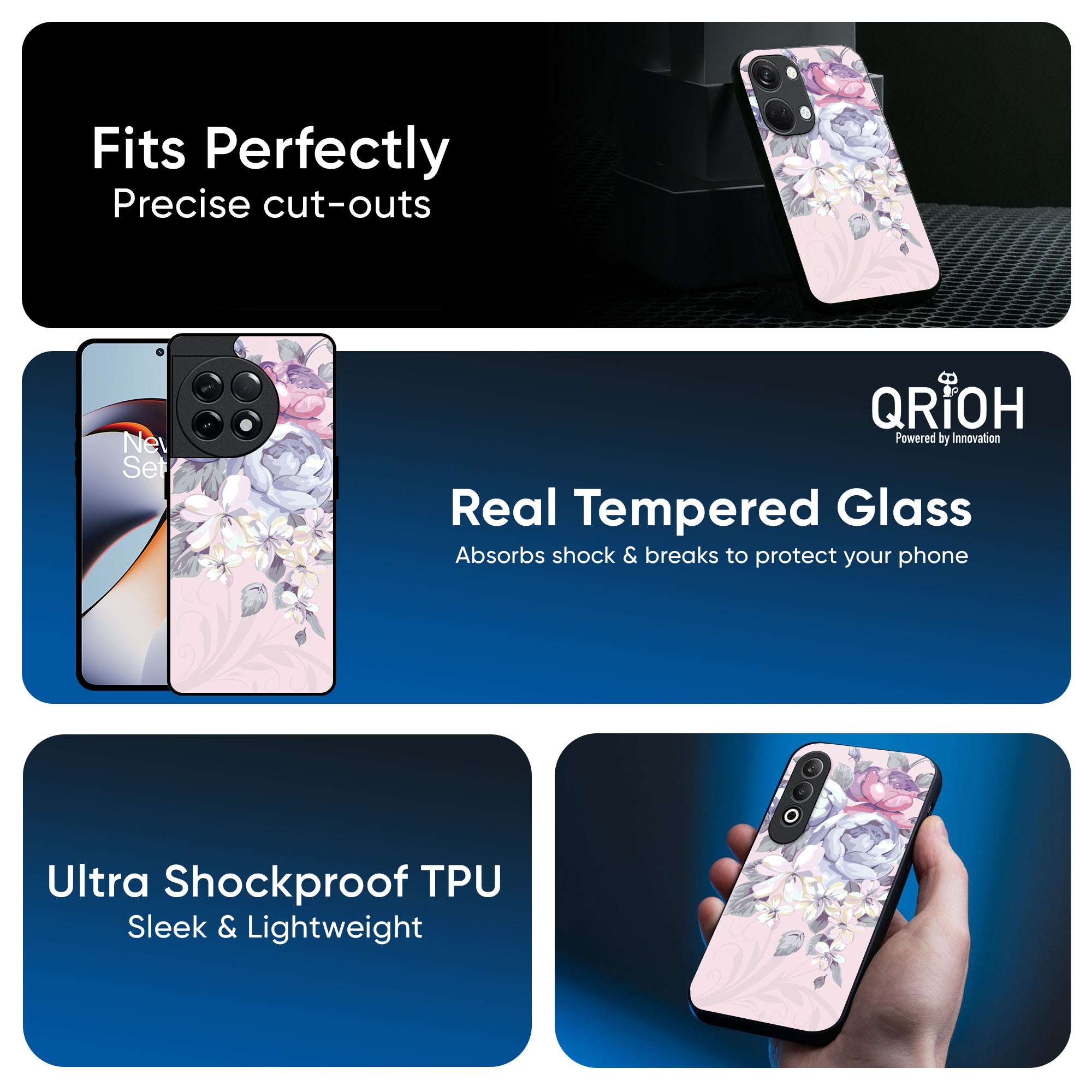 Elegant Floral Glass Case for OnePlus 13s 5G