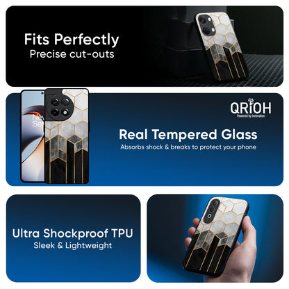Tricolor Pattern Glass Case for OnePlus 13R 5G
