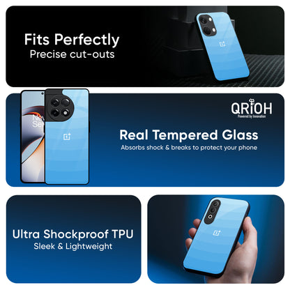 Wavy Blue Pattern Glass Case for OnePlus Nord 5 5G