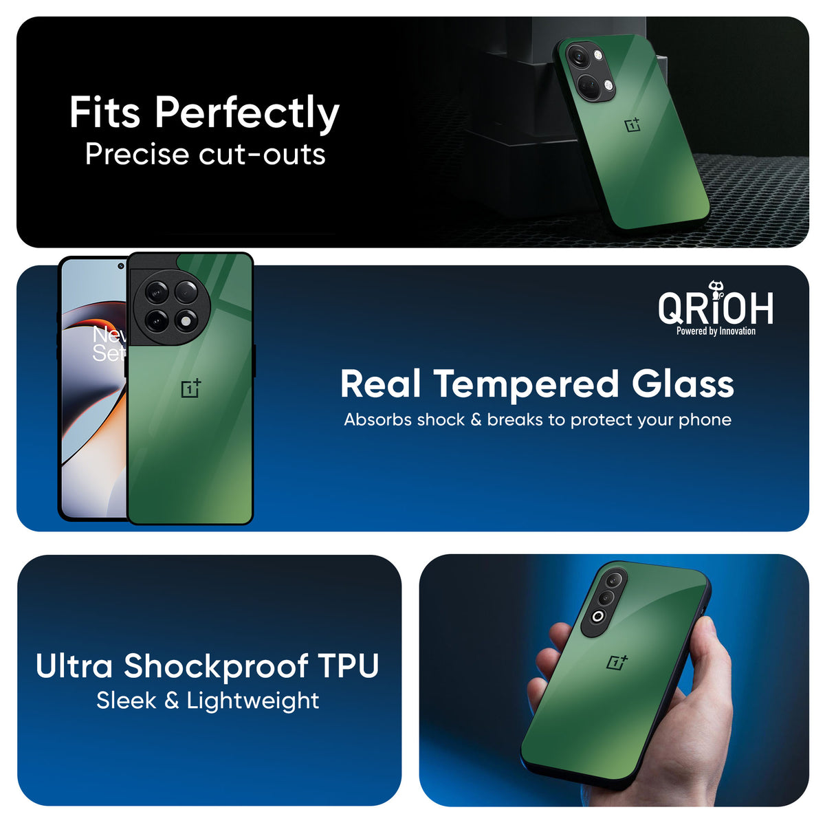Green Grunge Texture Glass Case for OnePlus 13R 5G