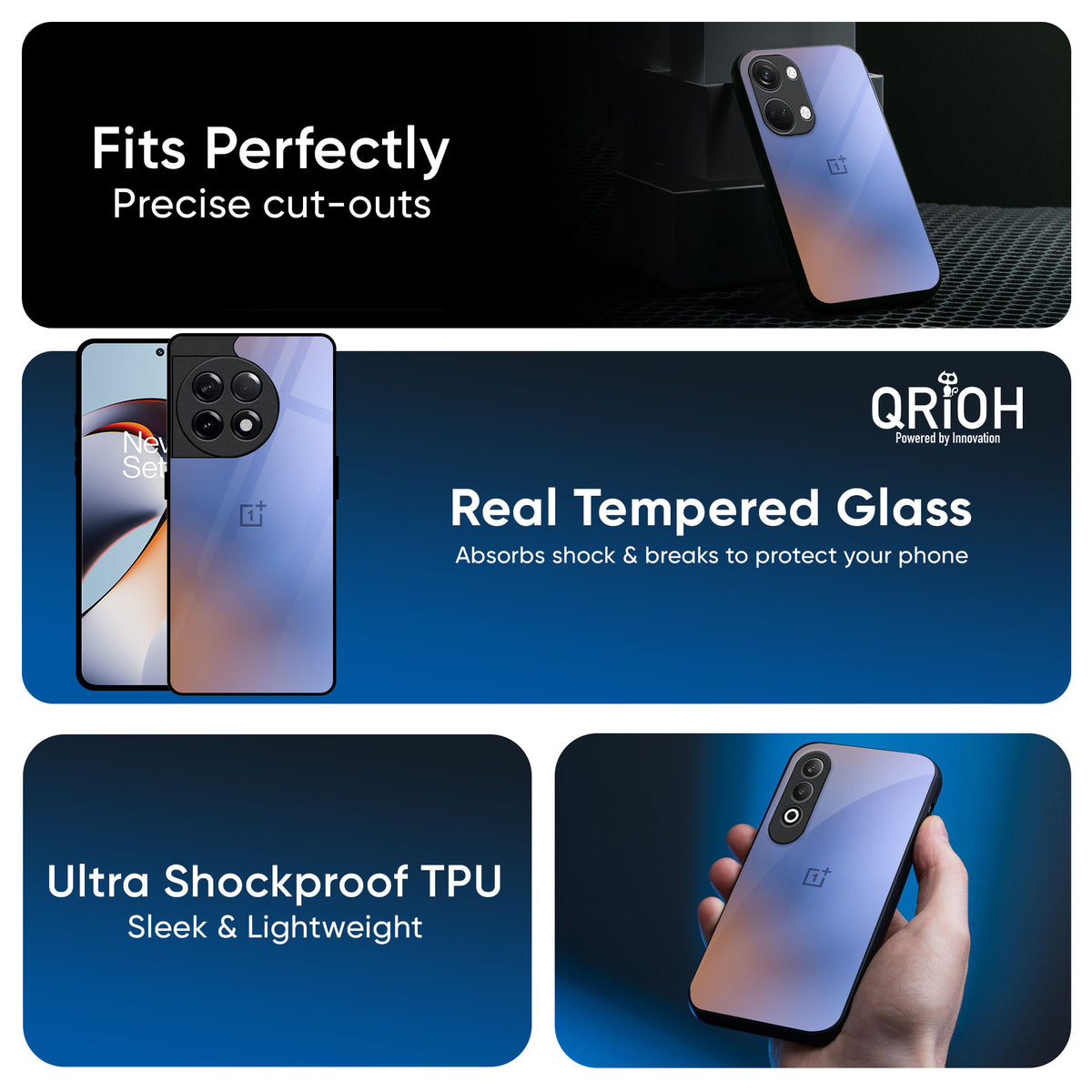 Blue Aura Glass Case for OnePlus 13R 5G