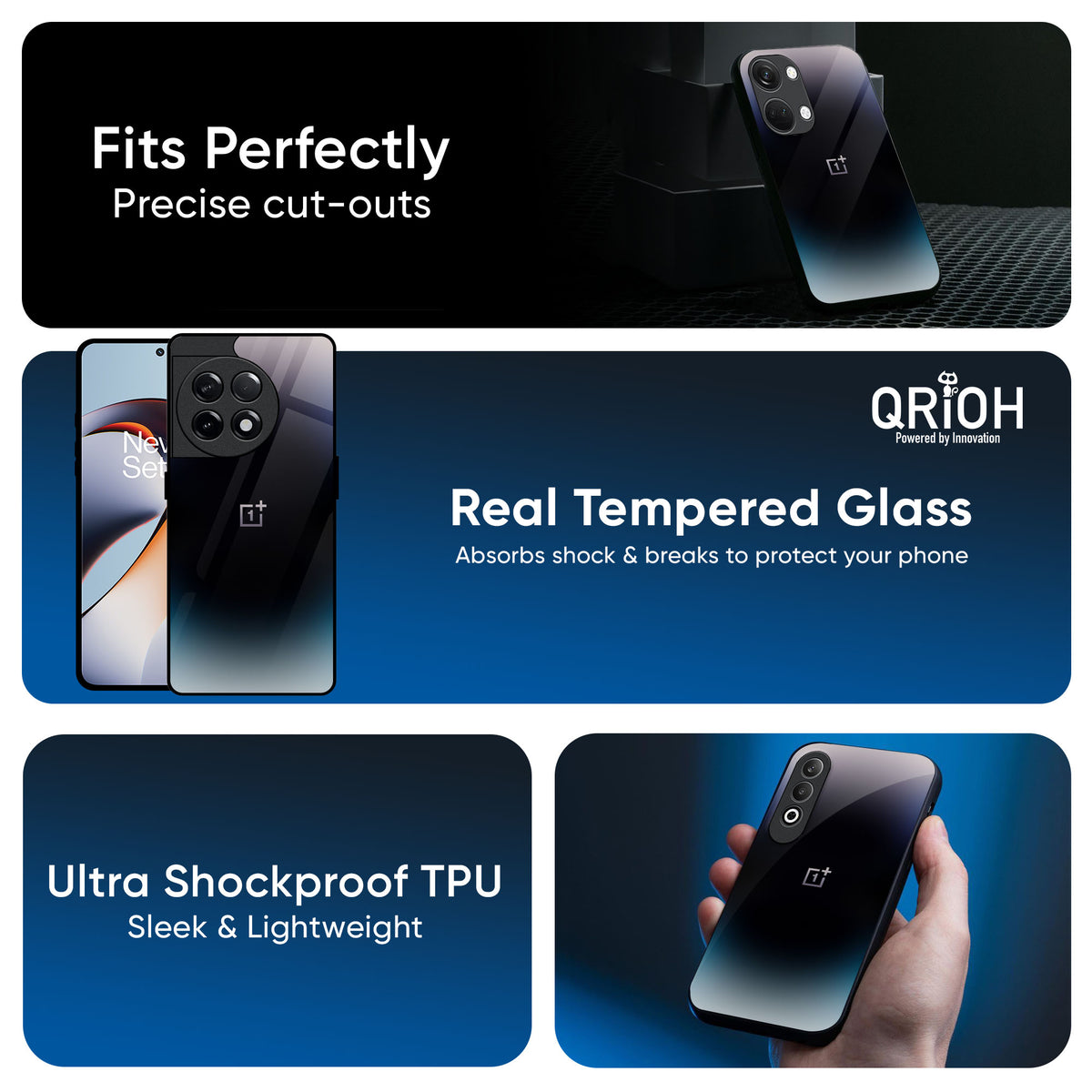 Black Obsidian Glass Case for OnePlus Nord 5 5G