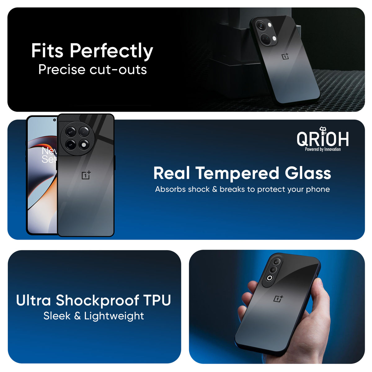 Dramatic Grey Glass Case for OnePlus 13s 5G