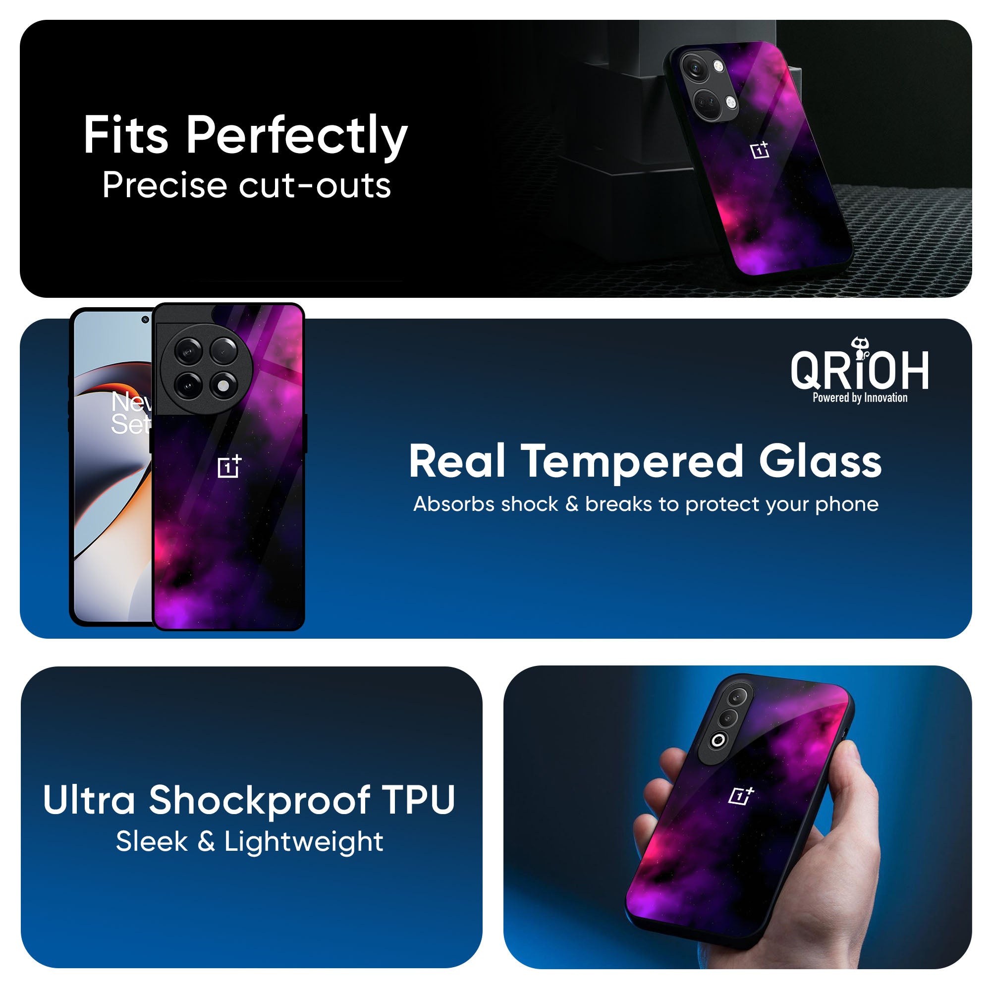 Pink Galaxy Glass Case for OnePlus Nord CE5 5G