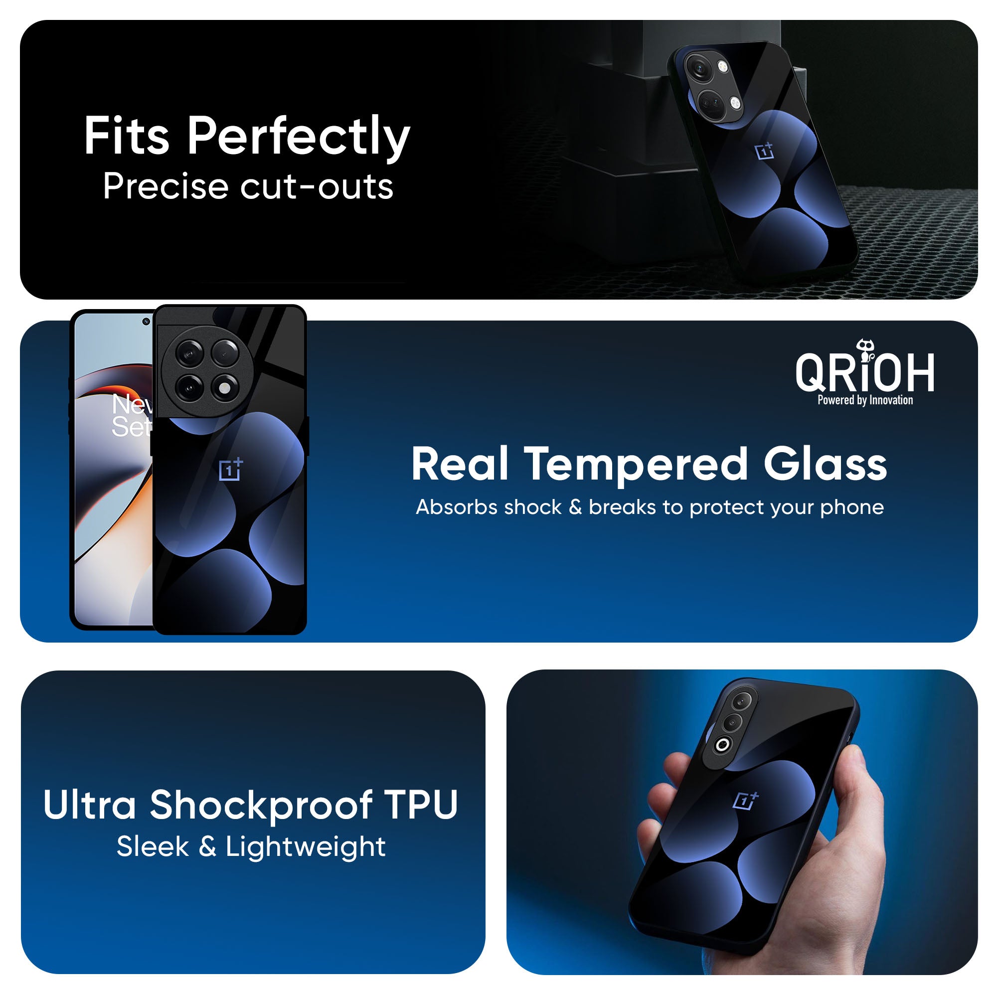 Five Blue Spots Glass Case for OnePlus Nord CE5 5G