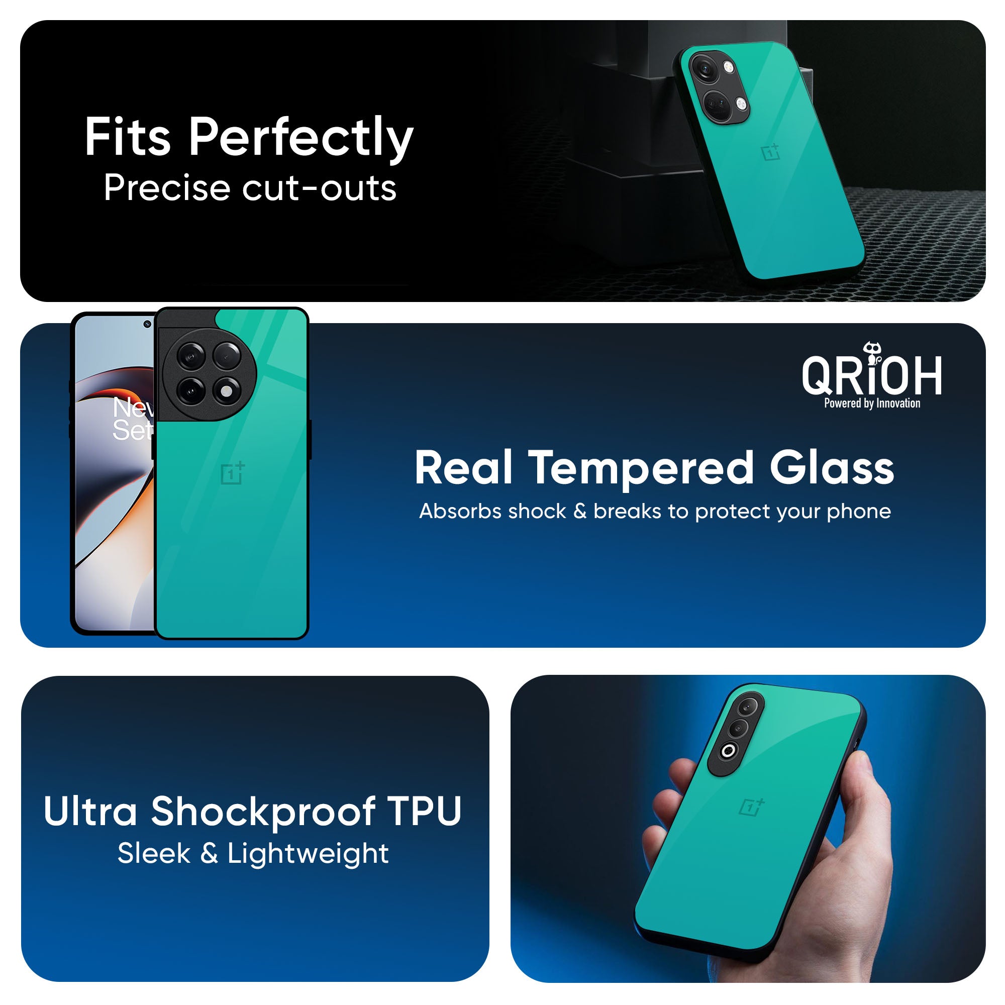 Cuba Blue Glass Case For OnePlus Nord 5 5G