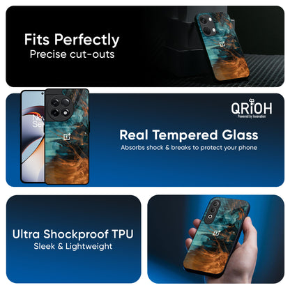 Golden Splash Glass Case for OnePlus 15R 5G