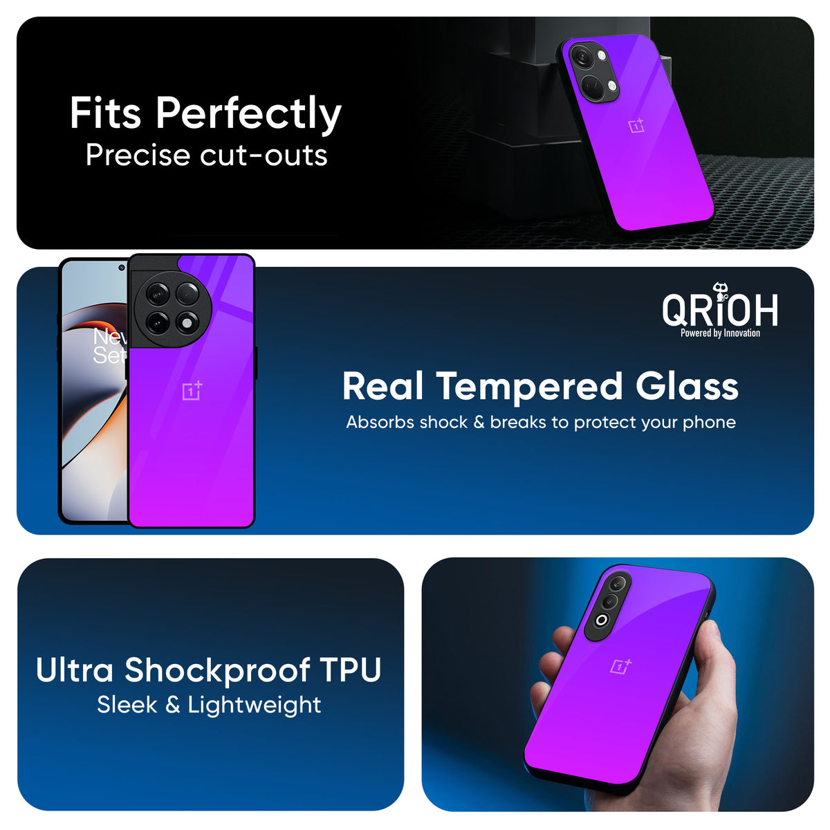 Purple Pink Glass Case for OnePlus 13R 5G