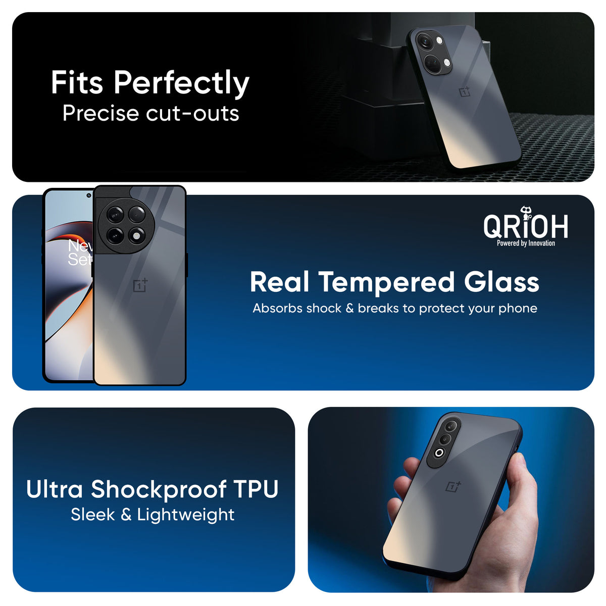 Metallic Gradient Glass Case for OnePlus 13R 5G