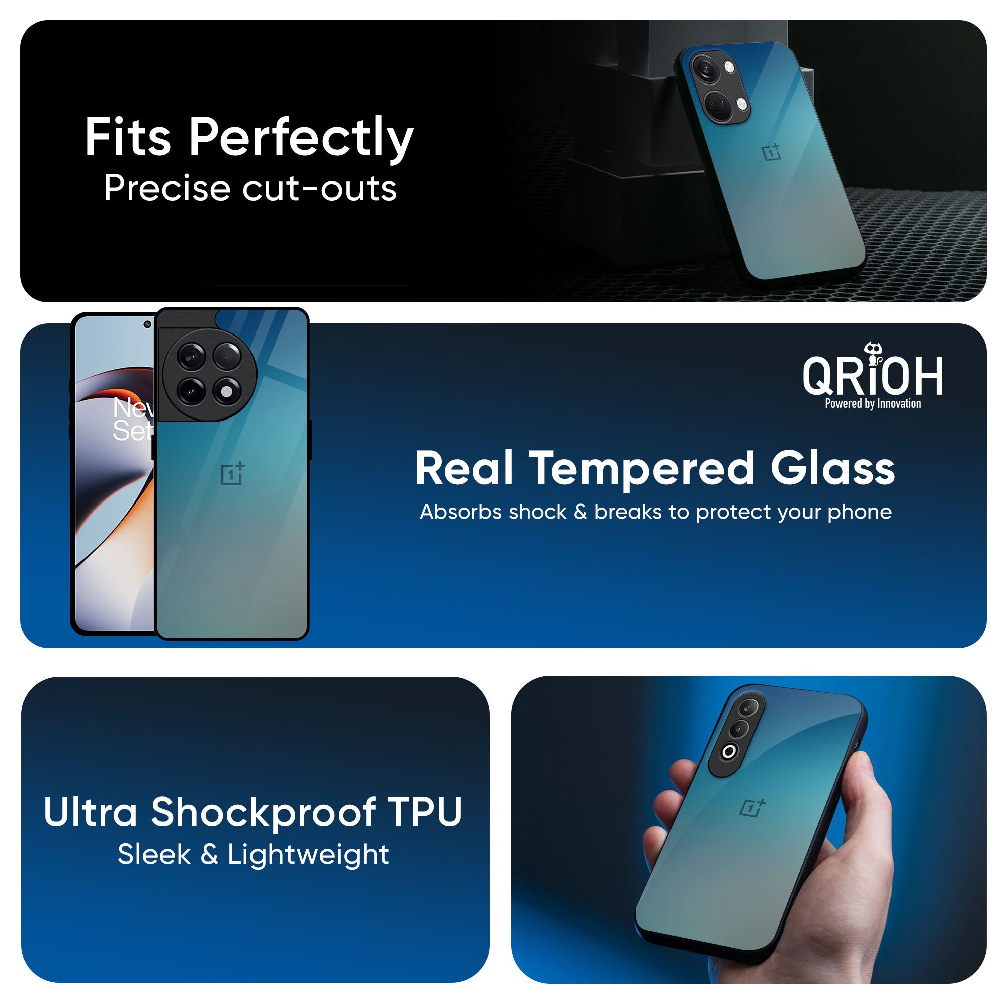 Sea Theme Gradient Glass Case for OnePlus 13R 5G