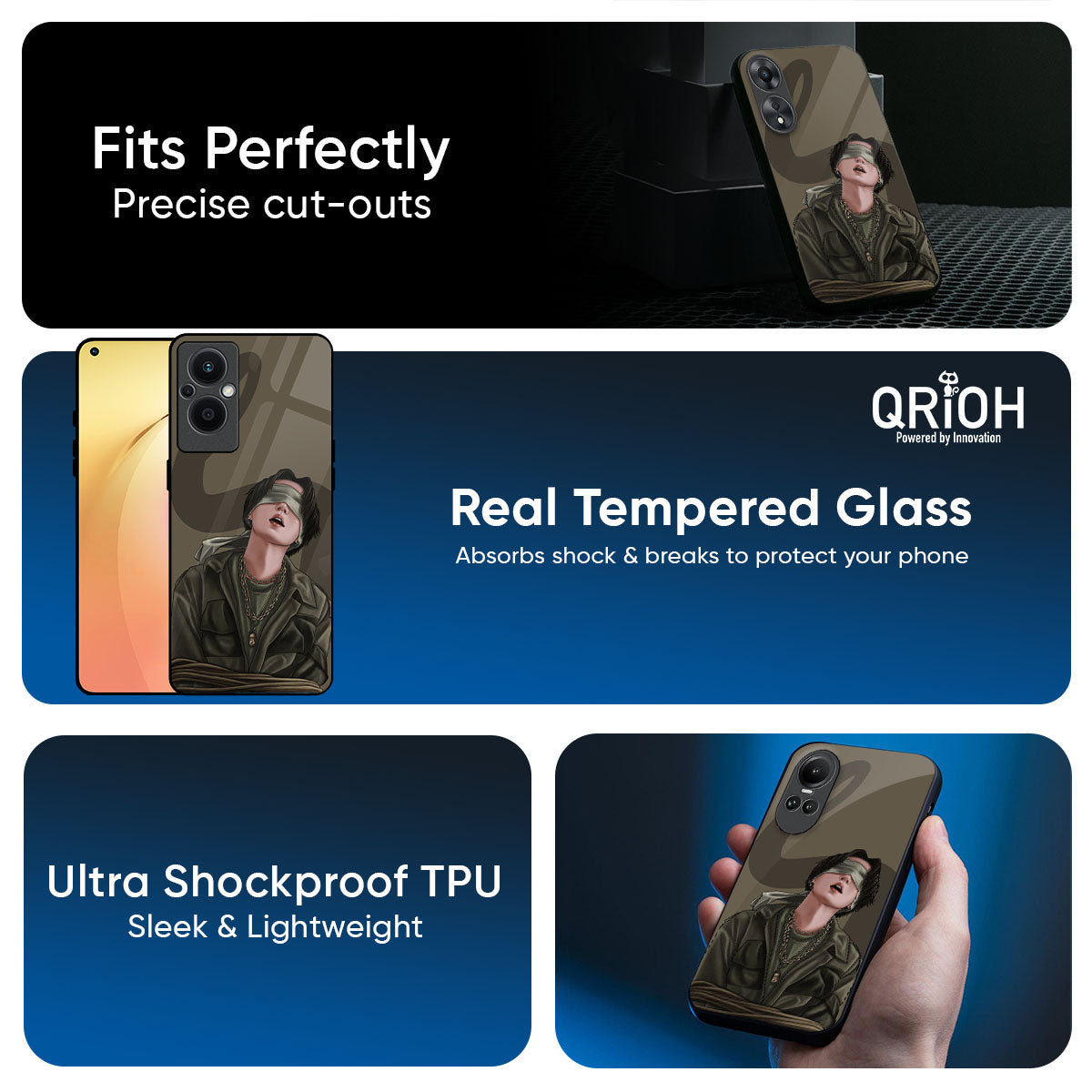 Blind Fold Glass Case for Oppo K13 Turbo Pro 5G