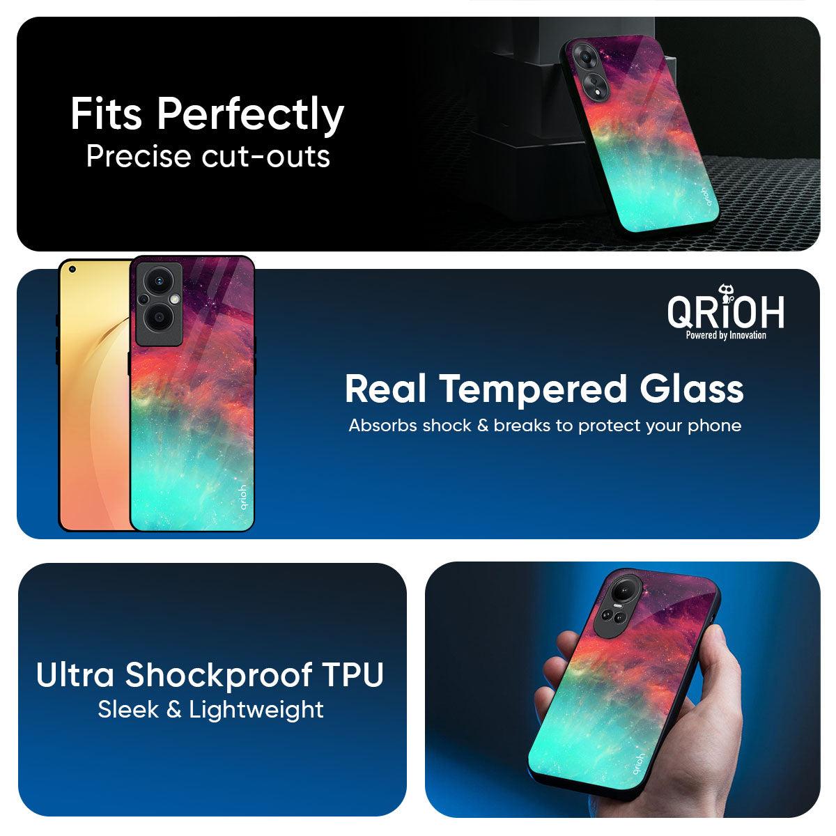 Colorful Aura Glass Case for Oppo K13 Turbo Pro 5G