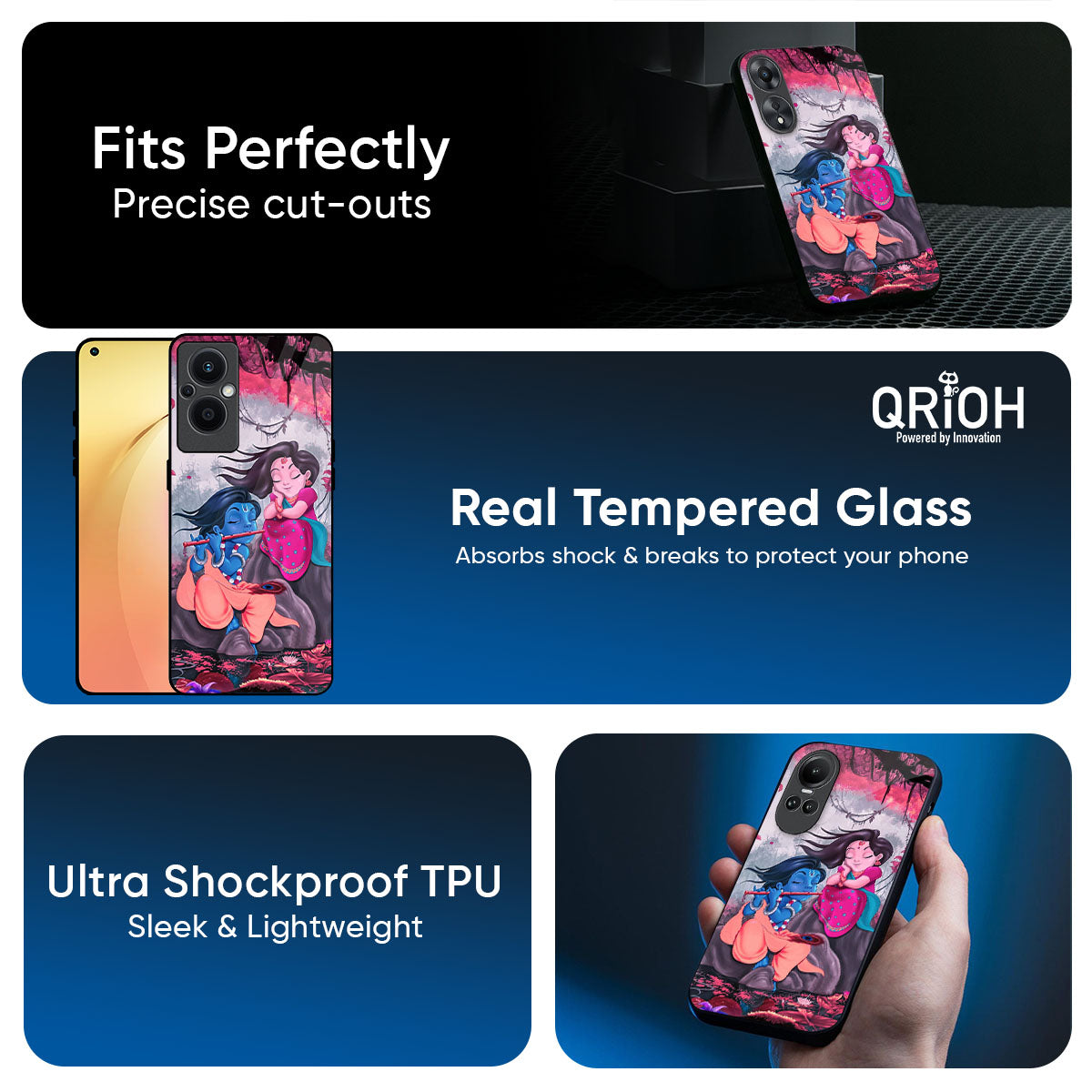 Radha Krishna Art Glass Case for Oppo K13 Turbo Pro 5G