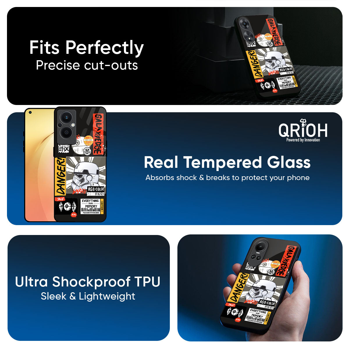Galaxy Edge Glass Case for Oppo Reno14 5G